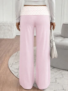 Tween Girl Polka Dot Patchwork Casual Daily Flare Pants - Multicolor - View 2