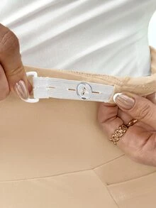 Plussiva 大尺碼孕婦純色可調腰帶口袋休閒喇叭褲 - 卡其色 - 查看 7