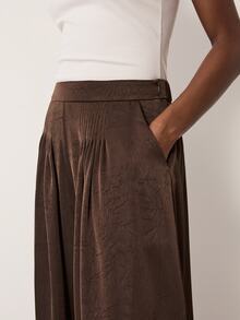 MERLEAU Women's Modern Satin Brown Balloon Pants - Brown - View 4