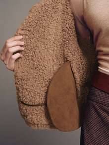MOTF PREMIUM JAKET SUEDE HANGAT BERLAPIS TERMAL DENGAN KERAH DOUBLE-BREASTED VINTAGE - Coffee Brown - View 10