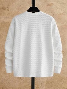 HIMLAND Men's Casual Long Sleeve T-Shirt For Daily Wear - White - View 2
