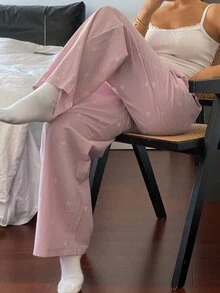 Dazy Kids 青少年女孩蝴蝶結印花抽繩腰口袋睡褲 秋季 - 西瓜粉 - 查看 6