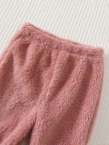 SHEIN 女童小女孩拼接豹紋拉鍊連帽外套與長褲休閒套裝 - 彩色 - 查看 5