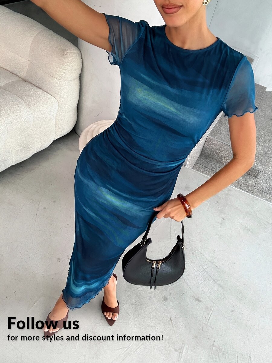 Lavishia 女款春夏時尚印花短袖洋裝 - 彩色 - 查看 1