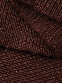 Dazy Plus Colorblock Patchwork Shirt Collar Fashion Casual Cardigan Sweater, Autumn/Winter Plus Size Women's Open Front - Burgundy - View 6