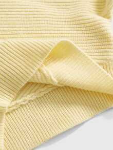 ROMWE Kawaii Shoulder Strap V-Neck Lace Strap Loose Wide Leg Pants Comfortable Home Wear Women's Sweater 2 Pieces Set - Light Yellow - View 10