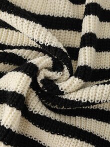 LUMIGAL Women's Casual Contrast Striped Cardigan, Autumn/Winter - Multicolor - View 7