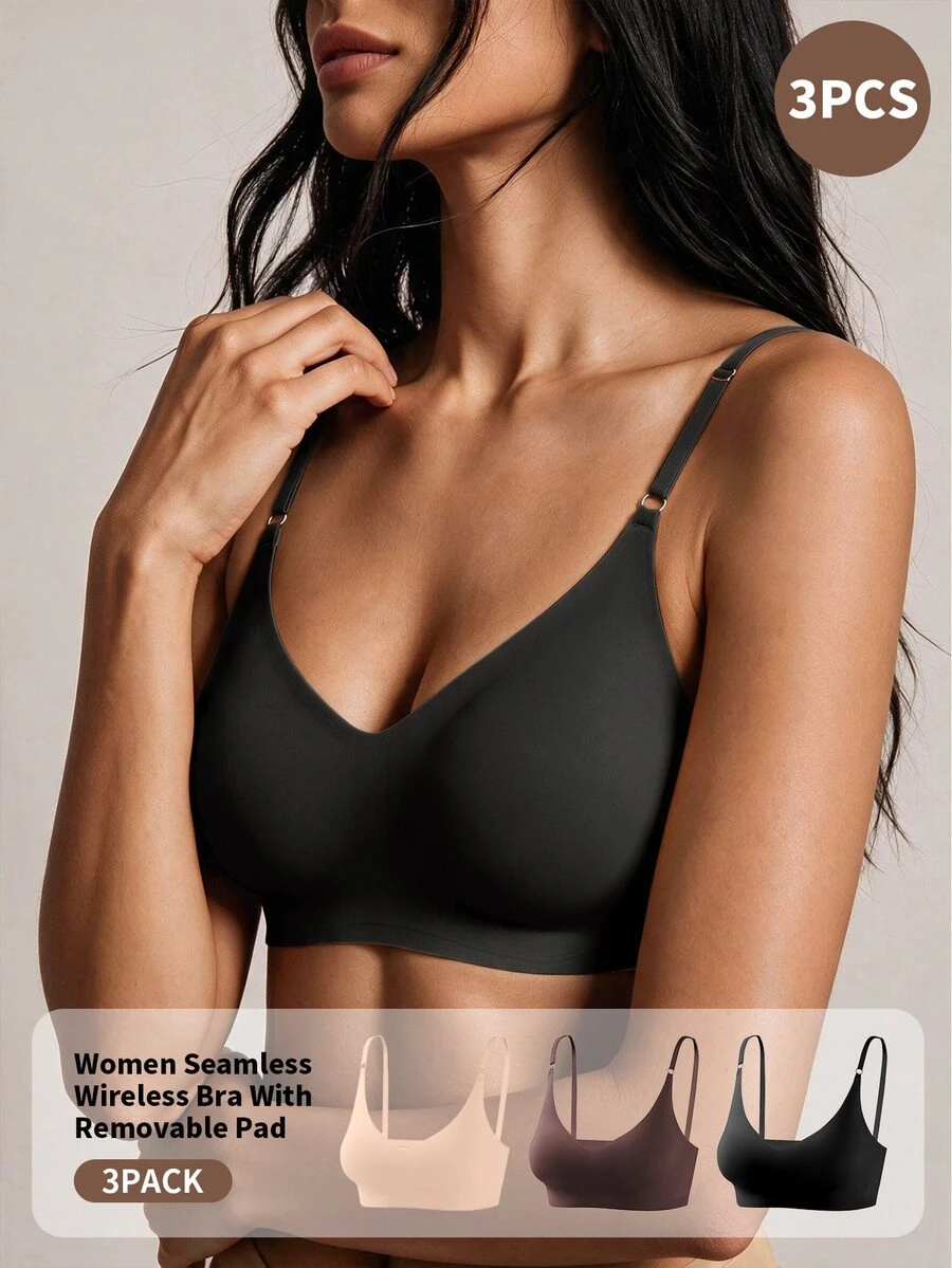 SHEIN Women's Wireless Bra (Wireless) Bra Set 5pcs