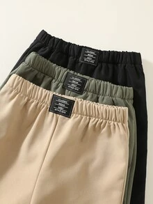 嬰兒男/女童、幼兒 3 件組秋冬加厚抓絨休閒百搭直筒褲多件裝，嬰兒冬季下裝，抓絨，加厚 - 彩色 - 查看 6