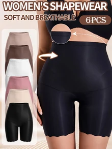 SHEIN Velisys Women's Solid Color High Waist Daily Fitness Workout Shaping Shorts - Multicolor - View 1