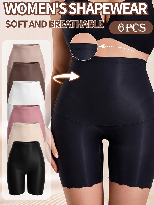 SHEIN Velisys Women's Solid Color High Waist Daily Fitness Workout Shaping Shorts