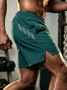 GymBeat Men's Casual Loose Fit Sports Shorts, Gym - Green - View 1