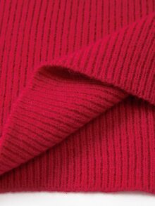 Mistrie Burgundy Ribbed Square Neck Long Sleeve Knit Crop Top With Metal Buckle Thin Strap Slim Fit Exposed Waist Sexy Knit Sweater - Burgundy - View 11