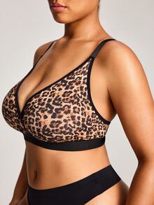 SHEIN Plus Size Bra, Wire-Free, Mold-Free Cup, 1pc - Multicolor - View 3