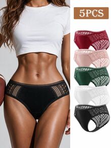 SHEIN Velisys Women's Lace Sexy Daily Sports Triangle Panties - Multicolor - View 1