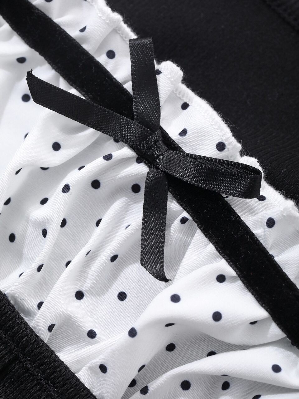 Patchwork Polka Dot Lace Bow Long Sleeve Square Neck Casual Daily Vacation Korean Style Spring Autumn Maternity T-Shirt