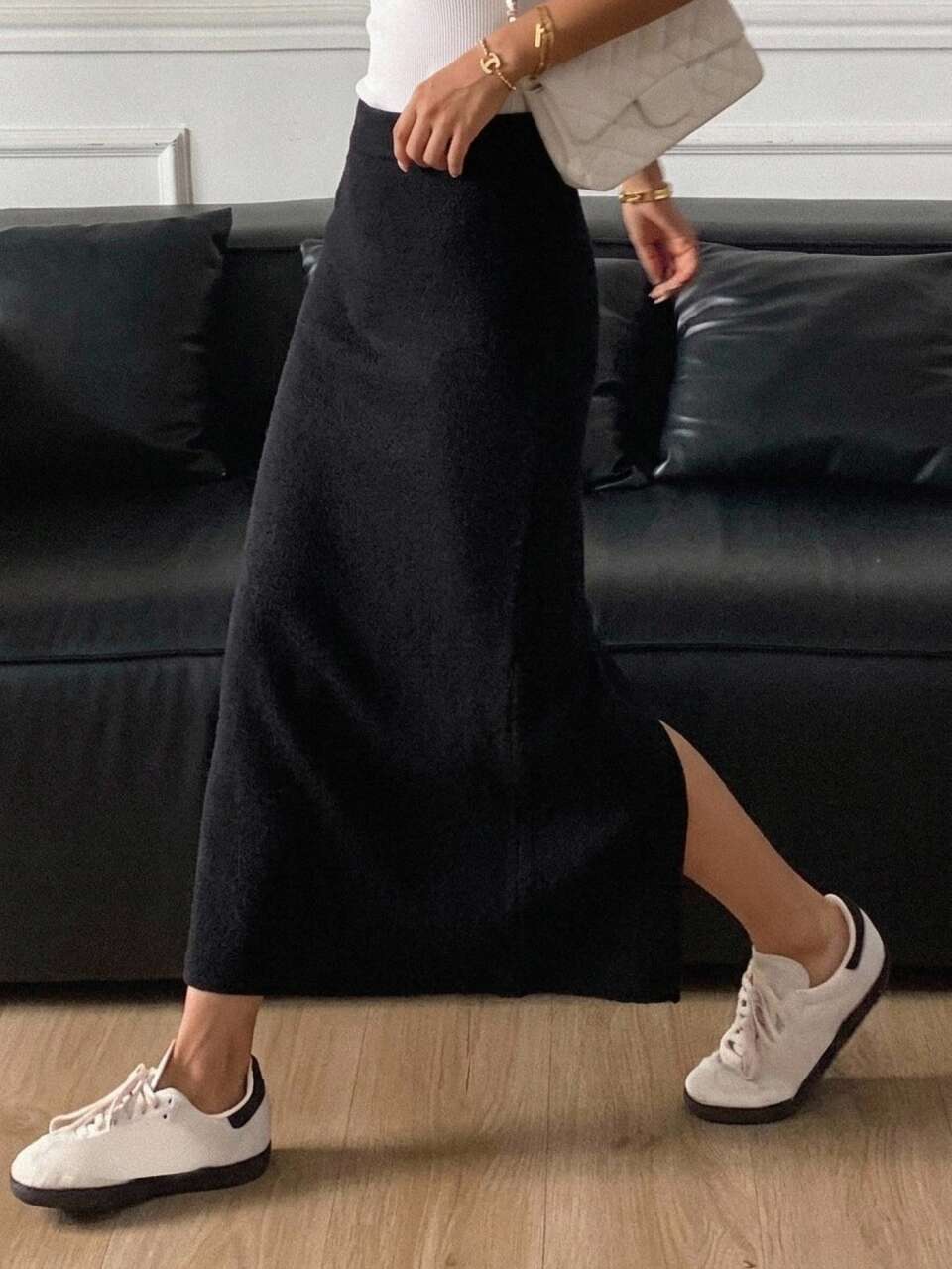 Women's Elegant Solid Color Mermaid Knit Skirt, Autumn/Winter