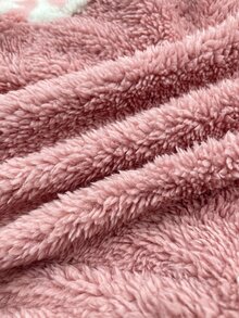 SHEIN Newborn Baby Girl Cute Autumn/Winter Casual Versatile Fuzzy Colorblock Leopard Print Jacket - Pink - View 7