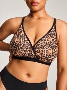 SHEIN Plus Size Bra, Wire-Free, Mold-Free Cup, 1pc - Multicolor - View 1