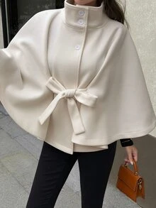 DAZY Women's Solid Color Fashion Versatile Daily Wear Overcoat - Beige - View 8