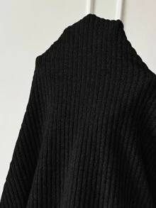 SHEIN Maternity Nursing Long Sleeve Top, Casual Minimalist Fall - Black - View 7