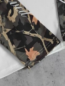 Casuvi Kids 1件青少年男孩街頭風拼色時尚套頭圓領插肩袖T恤，吸睛拼色設計，舒適面料，適合街頭風與運動休閒穿搭，春/秋新款，適合多季節穿著 - 彩色 - 查看 5