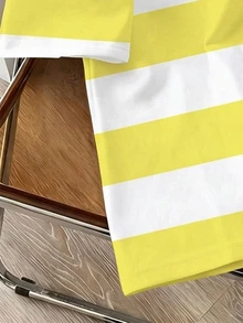 SpongeBob SquarePants | SHEIN Manfinity Joysei Men's Plus Size Summer Casual Colorblock Striped Cartoon Print T-Shirt - Yellow - View 3