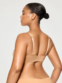 SHAPORA 1pc Plus Size Premium Apricot Underwire Push-Up Bra With 3-Row Hook And Side-Smoothing Design For Women - Multicolor - View 2