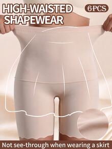 SHEIN Velisys Women's Solid Color High Waist Daily Fitness Workout Shaping Shorts - Multicolor - View 4