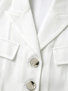 GlowEve CURVE Women's Elegant Commuter Solid Color Lightweight Jacket - White - View 3