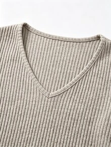Franclia Women's V-Neck Long Sleeve T-Shirt And Flare Pants Casual 2 Pieces Set - Apricot - View 5