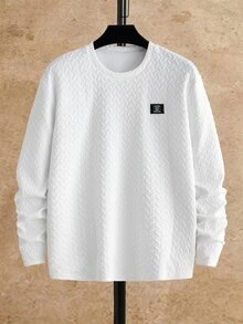 HIMLAND Men's Casual Long Sleeve T-Shirt For Daily Wear - White - View 1