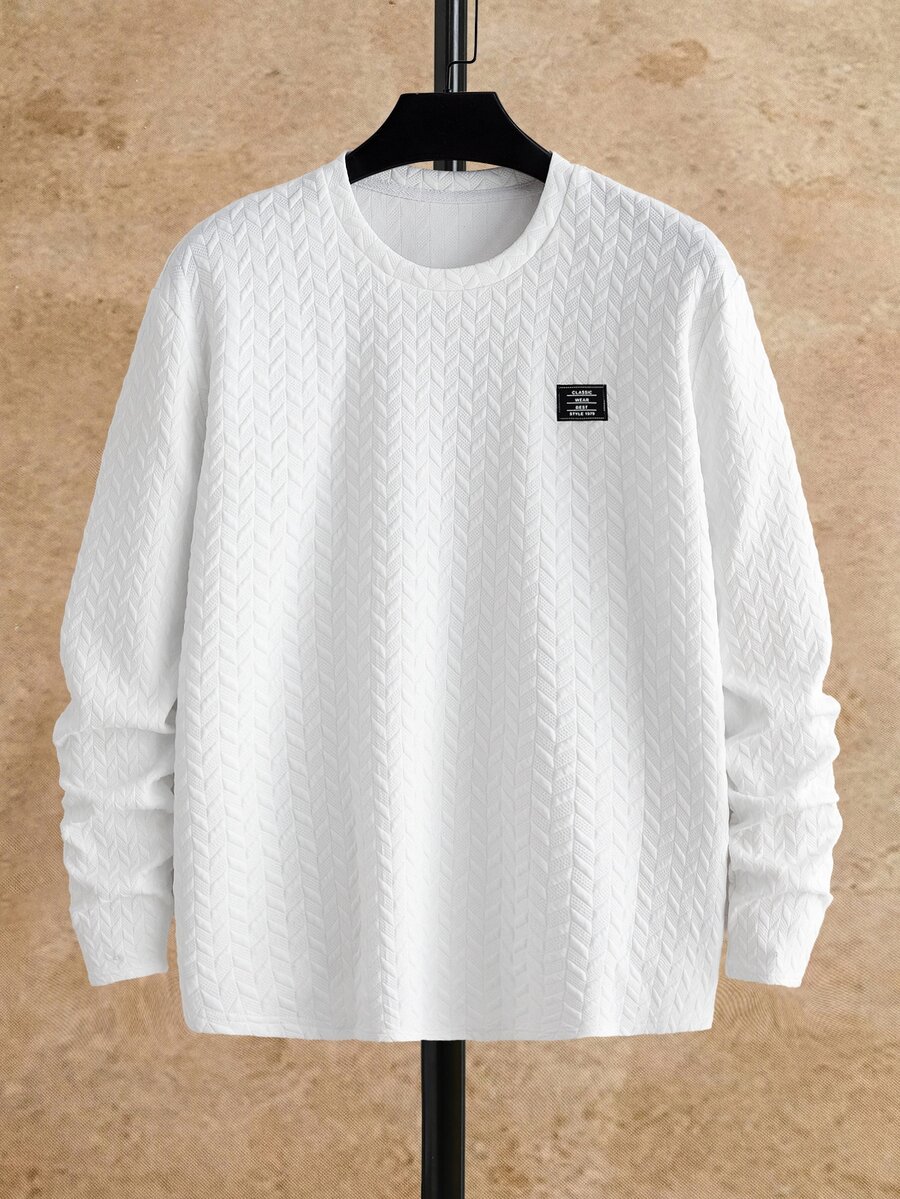 HIMLAND Men's Casual Long Sleeve T-Shirt For Daily Wear - White - View 1