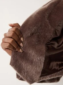 MERLEAU Women's Solid Color Plush Casual Versatile Long Sleeve Blazer - Brown - View 8