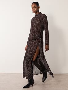 MERLEAU Women's Modern Print Semi-Sheer Dress - Multicolor - View 4