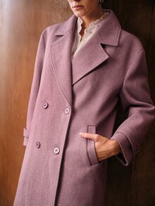 MOTF PREMIUM WOMEN'S SOLID COLOR CASUAL VERSATILE DAILY WEAR WOOL BLEND JACKET - Dusty Pink - View 1