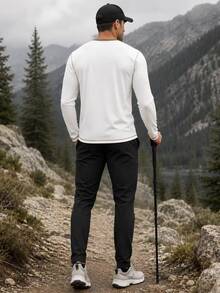 Manfinity Men's Colorblock Long Sleeve Casual Sports Polo T-Shirt - White - View 2