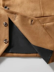 Manfinity Nomadique Men's Contrast Color V-Neck Single-Breasted Casual Suit Vest - Camel - View 3