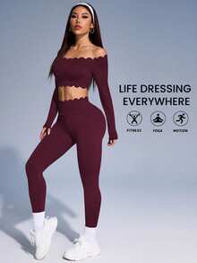 SHEIN Velisys Casual Sexy Fashion Lace Women Sports Sets For Running Yoga - Multicolor - View 4