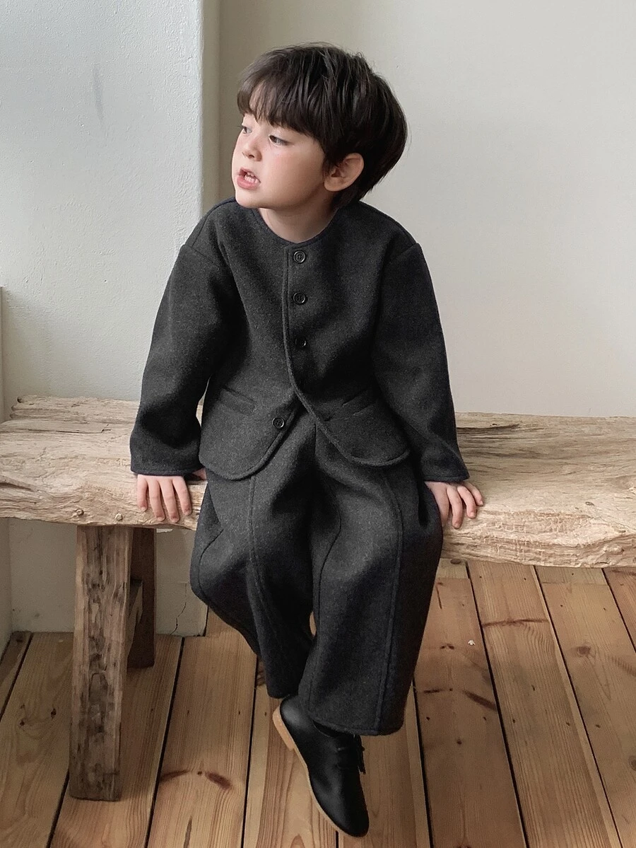 Dazy Kids Infant (Boy) Autumn/Winter Long Sleeve Jacket Set - Grey - View 1