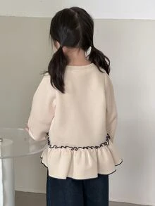 DAZY Young Girl) Round Neck Pullover Letter Thermal Lined Thick Autumn/Winter Sweatshirt, Cute And Stylish - Apricot - View 2
