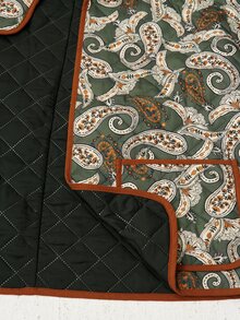 Bohemela Women's Paisley Pattern Drop Shoulder Long Sleeve Casual Regular Fit Jacket - Green - View 7