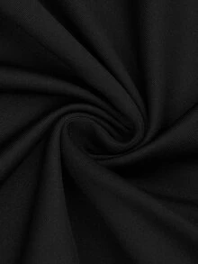 Sweetra Plus Size Black Knitted Ruched Skirt With Ribbon, Camellia Decor, Hip-Covering Mermaid Skirt, Commuter Versatile Skirt Fall - Black - View 4