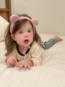 Dazy Kids Baby Girl Long Sleeve Top And Striped Long Pants Casual Daily Home Sleepwear Set Fall - Black and White - View 4