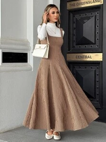 Pariaura Gaun Panjang Tanpa Lengan Model Slim Fit dengan Leher Persegi dan Tali Bahu Tipis untuk Wanita, Model Baru - MultiWarna - View 1