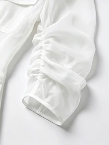 GlowEve CURVE Women's Elegant Commuter Solid Color Lightweight Jacket - White - View 4