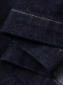 Dazy Plus Dark Wash Vintage Loose Fit Tie-Up Large Pocket Blogger Style Spring/Autumn New Denim Jacket - Dark Wash - View 7
