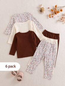 SHEIN 6件組女嬰T恤套裝 - 彩色 - 查看 2