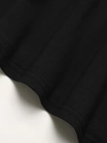 SHEIN 青少年女孩派對穿著黑色優雅百搭修身洋裝，適合秋季穿著，秋季穿搭，派對，返校 - 黑色 - 查看 5