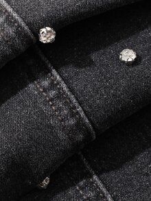 DAZY Women's Casual Daily Flare Jeans With Pocket And Button Fall - Black - View 7
